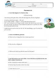 English worksheet: Placement test for level 4