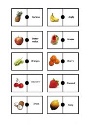 English Worksheet: FRUITS DOMINOES