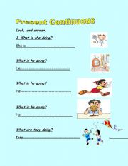 English Worksheet: present continuous