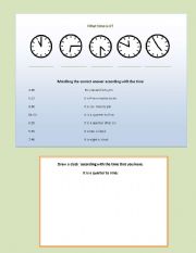 English Worksheet: What time is it?