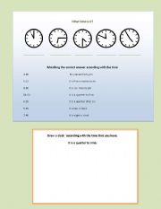 English worksheet: What time is it?