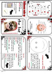 English Worksheet: Halloween make up n2: the bat. (reading comprehension:revision of face vocab+ prepositions)