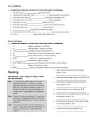 English Worksheet: First and Second Conditional Activity