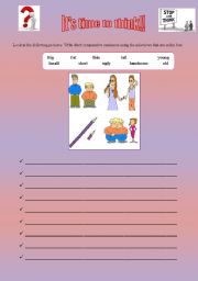 English worksheet: Comparative Adjectives