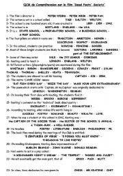 English Worksheet: Dead poetssociety Multiple choice quiz