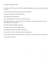 English Worksheet: Past tense with Prince William and Kate Middleton (wedding)