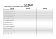 English worksheet: Past Tense