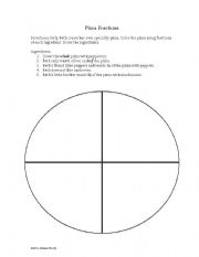English Worksheet: Pizza Fractions