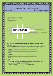 English Worksheet: holidaying