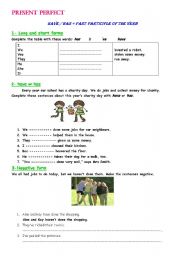 English Worksheet: present perfect