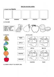 English Worksheet: FRUITS