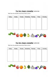 English Worksheet: The Very Hungry Caterpillar - Sequencing Worksheet