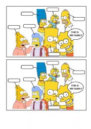 English Worksheet: FAMILY MEMBERS with The Simpsons 2