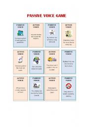 English Worksheet: PASSIVE VOICE GAME