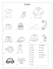 English Worksheet: Clothes