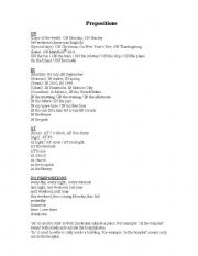 English Worksheet: Proper Use of Prepositions: in, on, at