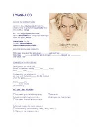 English Worksheet: I wanna Go - Britney Spears