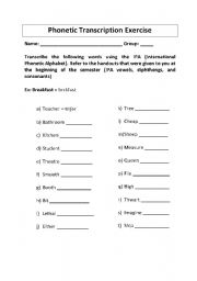 Phonetic Transcription Exercise