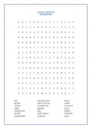  CROSSWORD (SCHOOL OBJECTS)