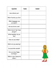 English Worksheet: Conversation questions warmer