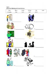 English worksheet: verbs matching