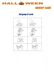 English worksheet: Halloween Memory Game