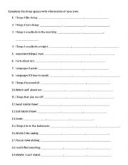 English worksheet: 3 things!