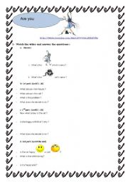 English Worksheet: video : halloween, Winnie the witch