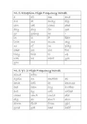 English worksheet: Wordlist