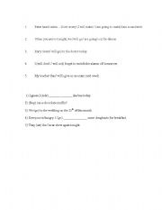 English Worksheet: future tense