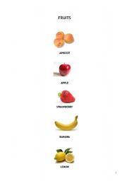 English Worksheet: VOCABULARY: FRUITS (4 pp.)