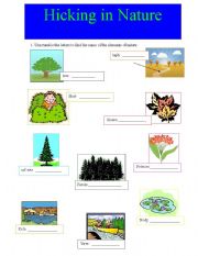 English worksheet: Hicking in nature