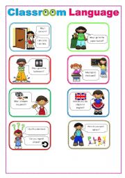 English Worksheet: Classroom language