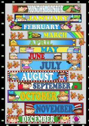 English Worksheet: MONTHS - POSTER