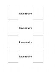 English Worksheet: Rhyming sort