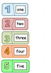 English Worksheet: numbers: 1-10: puzzle cards