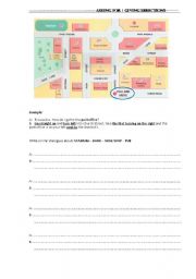 English Worksheet: GIVING DIRECTIONS