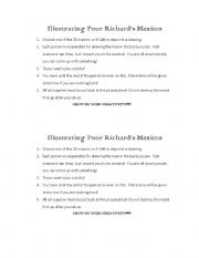 English Worksheet: Illustrating Ben Franklins Maxims