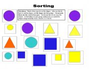 English Worksheet: Sorting shapes in different ways