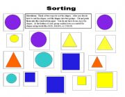 English worksheet: Sorting shapes in different ways