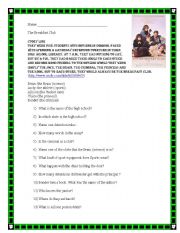 English worksheet: The Breakfast Club