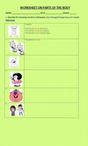 English worksheet: Verb Have got and Parts of the Body
