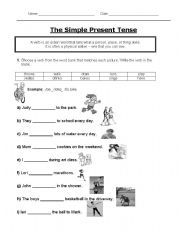 English Worksheet: simple present