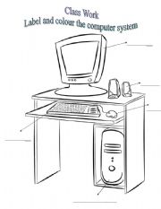 English Worksheet: Parts of the Computer