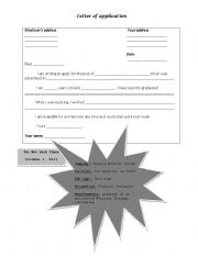 English Worksheet: Letter of application