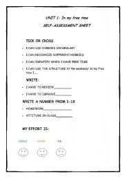 English Worksheet: self-assessment