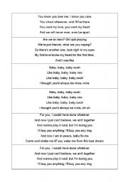 English worksheet: Justin Bieber - baby