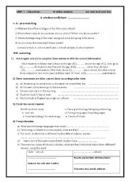 English Worksheet: window on britain : schools