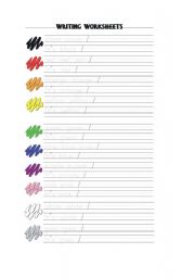 English Worksheet: Colours tracing worksheet