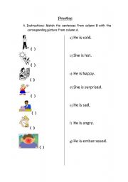 English worksheet: Feelings and emotions